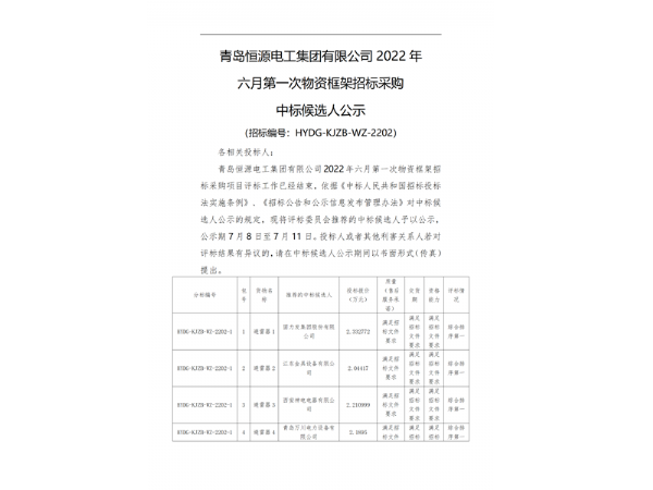 青岛框架中标